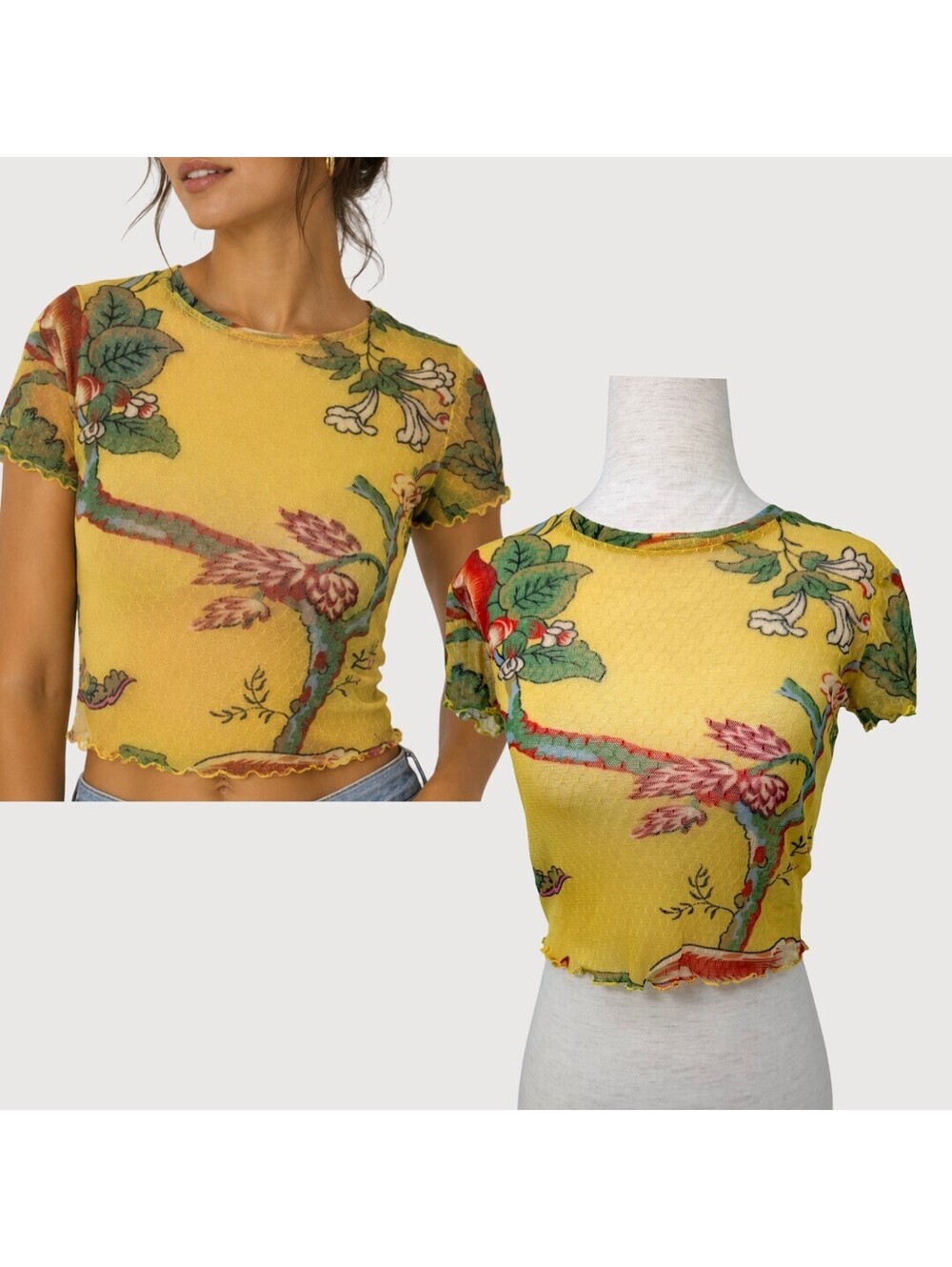 Only Hearts Helena Stuart Vintage Mesh Floral Baby Tee P/S